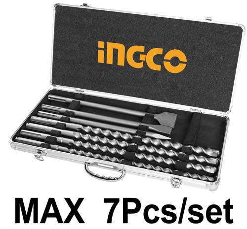 INGCO Ensemble De Forets Et Burins Sds Max Pour Marteau Perforateur De 7 Pièces AKD5075