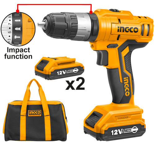 INGCO Taladro de impacto inalámbrico CIDLI1222